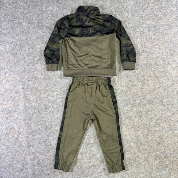 Nike Sportswear Toddler Camo Tracksuit Set Jacket Pants Green Orange Logo 24M - Picture 5 of 12